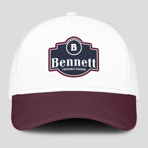 Trouble Maker Burgundy And White Funny Mesh Cap BENNETT 13K1 C201PF