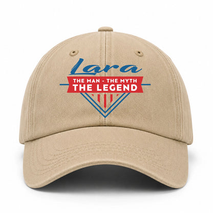 The Man The Myth The Legend Logo Washed Cap LARA 13K1 C37PF