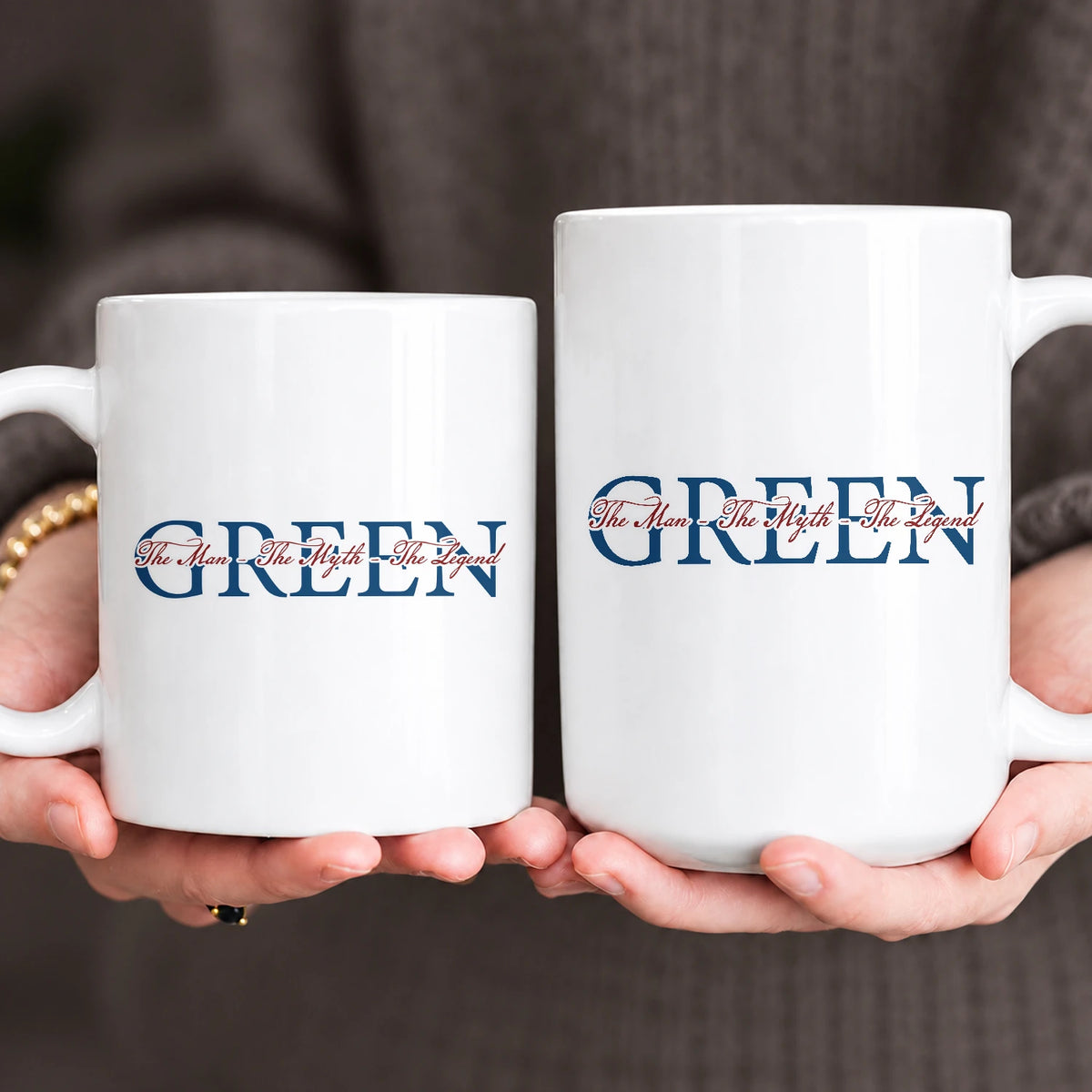 The Man The Myth The Legend With Your Name Mug GREEN 13K1 MG21