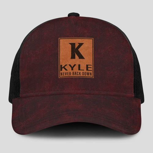 Never Back Down Burgundy And Black Mesh Cap KYLE 13K1 C208PF