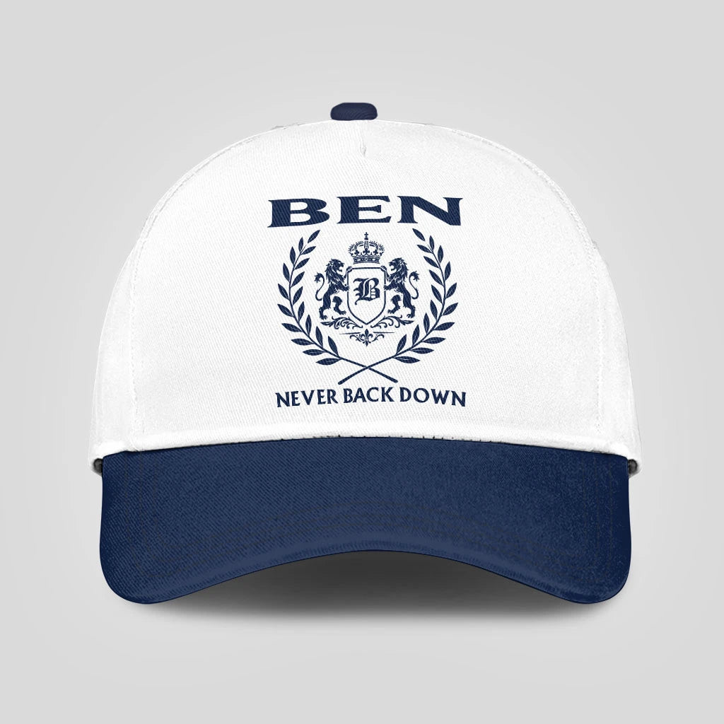 Never Back Down Blue And White Cap BEN 13K1 C59PF