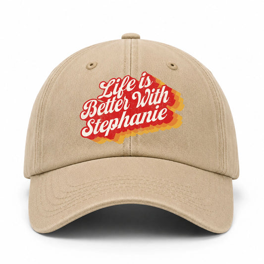 Life Is Better With Your Name Vintage Washed Cap STEPHANIE 13K1 C67PF