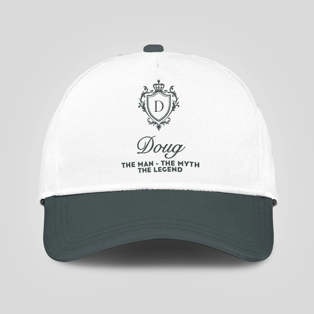 The Man The Myth The Legend Elegant Gray And White Cap DOUG 13K1 C170PF