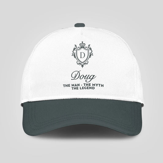 The Man The Myth The Legend Elegant Gray And White Cap DOUG 13K1 C170PF