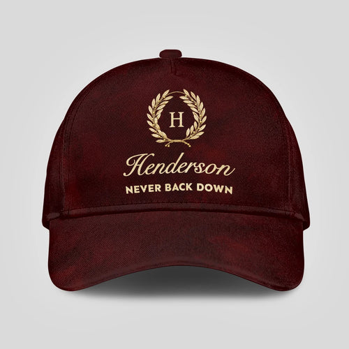 Never Back Down Golden Olive Burgundy Cap HENDERSON 13K1 C177PF