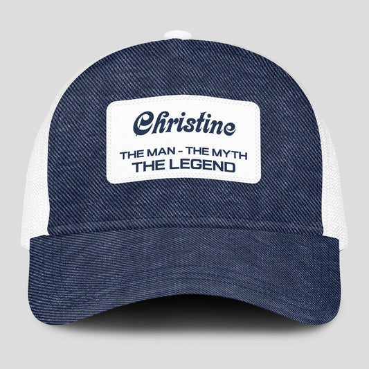 The Man The Myth The Legend Blue Denim Mesh Cap CHRISTINE 13K1 C194PF