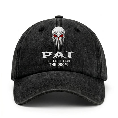 Your Name The Fear The Fate The Doom Skull Washed Cap PAT 13K1 C98PF