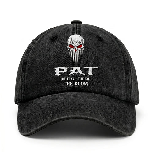 Your Name The Fear The Fate The Doom Skull Washed Cap PAT 13K1 C98PF