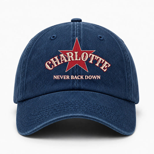 Never Back Down Western Blue Denim Cap CHARLOTTE 13K1 C61PF