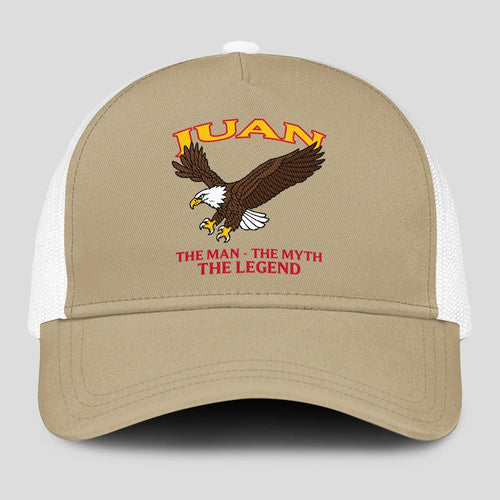 The Man The Myth The Legend Eagle Khaki Mesh Cap JUAN 13K1 C210PF