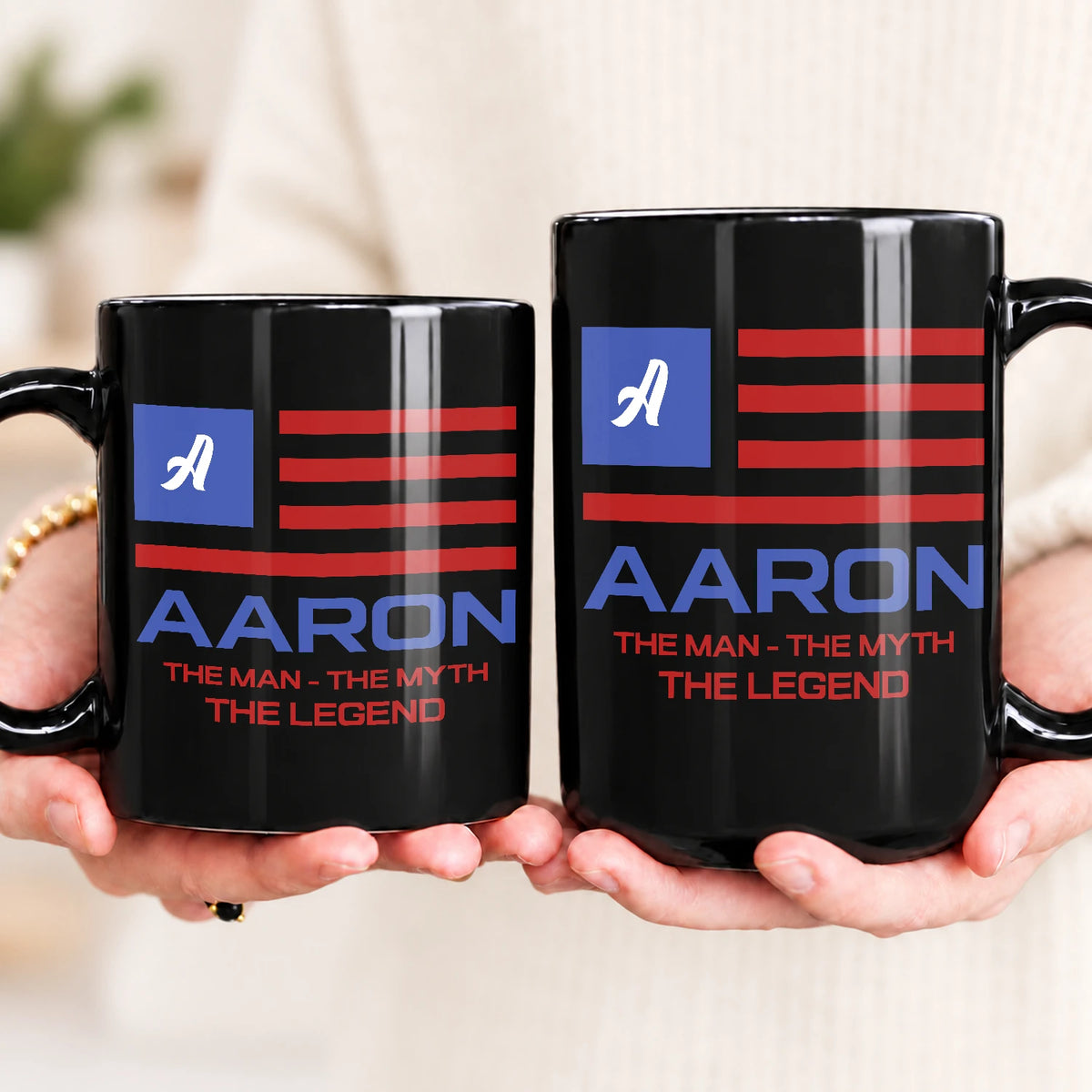 The Man The Myth The Legend American Flag Mug AARON 13K1 MG18