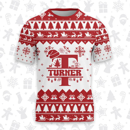 TURNER Personalized Christmas T-Shirt Pajama Set - Holiday Gift Outfit 13K1-CR2
