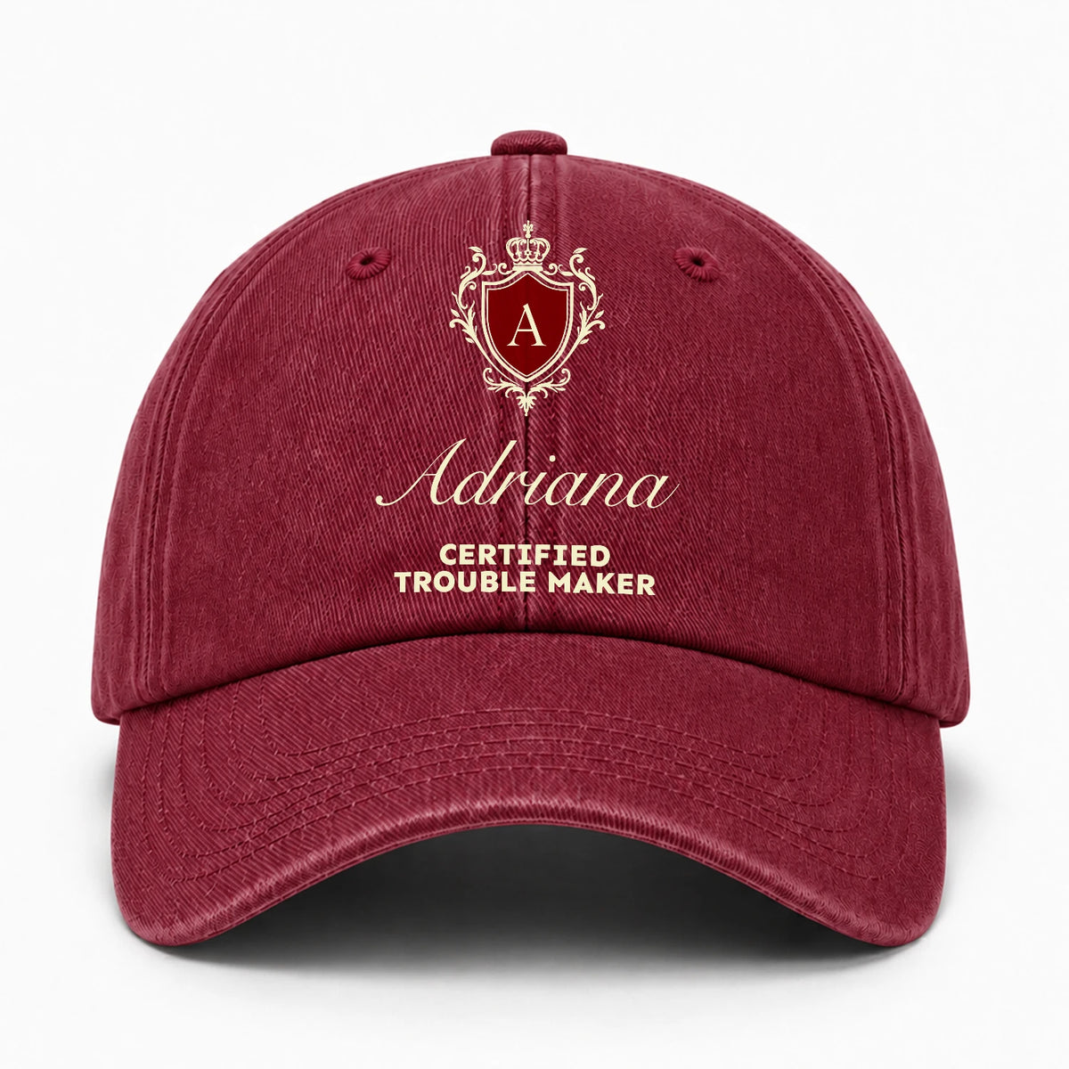Certified Trouble Maker Royal Burgundy Washed Cap ADRIANA 13K1 C139PF