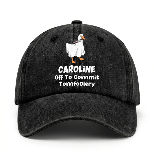 Off To Commit Tomfoolery Funny Goose Washed Cap CAROLINE 13K1 C131PF
