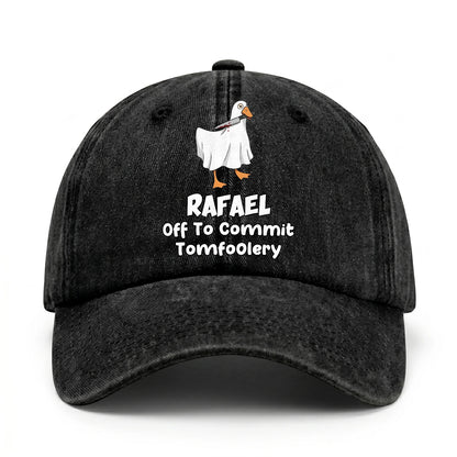 Off To Commit Tomfoolery Funny Goose Washed Cap RAFAEL 13K1 C131PF