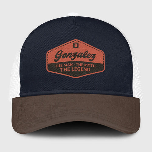 The Man The Myth The Legend Navy And Brown Mesh Cap GONZALEZ 13K1 C188PF