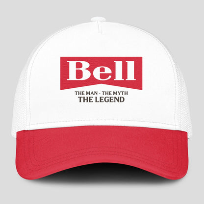 The Man The Myth The Legend Red And White Mesh Cap BELL 13K1 C197PF