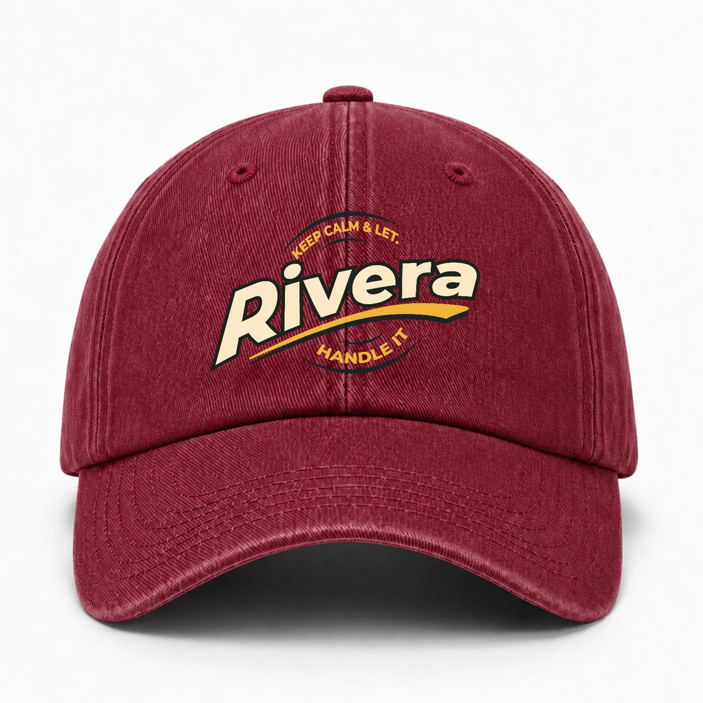 Keep Calm & Let Your Name Handle It Burgundy Washed Cap RIVERA 13K1 C105PF