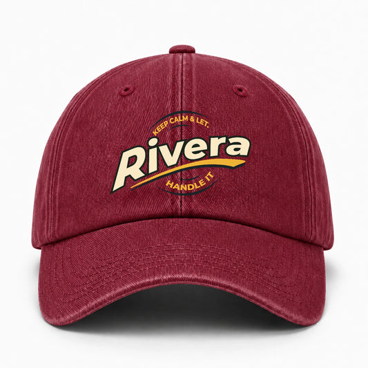 Keep Calm & Let Your Name Handle It Burgundy Washed Cap RIVERA 13K1 C105PF