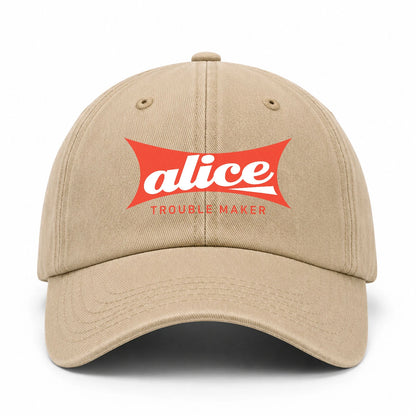 Trouble Maker Red Logo Washed Cap ALICE 13K1 C78PF