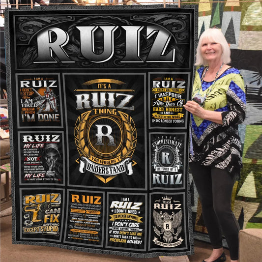 RUIZ Personalized Blanket | Custom Name Cozy Throw Gift 13K1-BK2