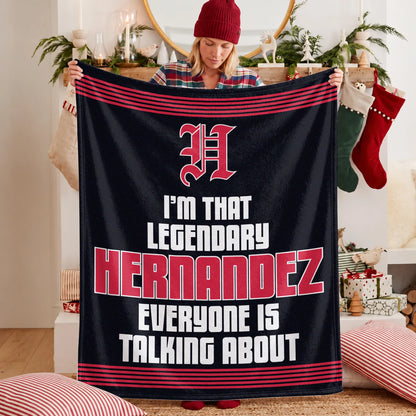 I'm That Legendary Name Dark Red Fleece Blanket HERNANDEZ 13K1 BK48
