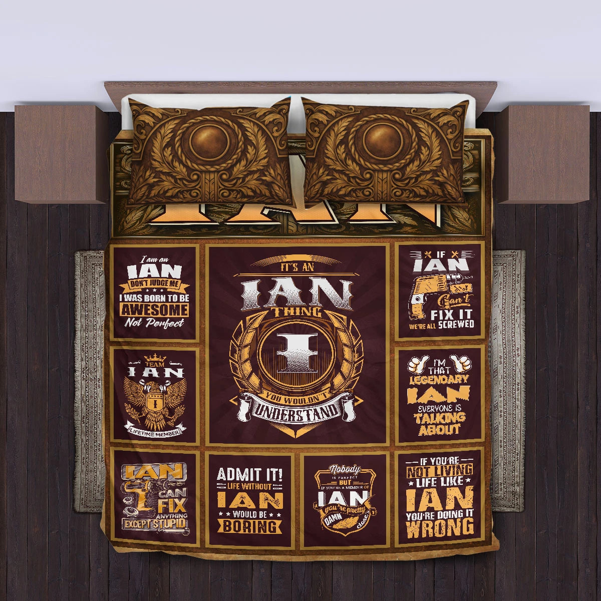 IAN Limited Edition Personalized Bedding Set 13K1-BS3
