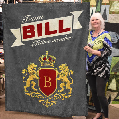 Team Your Name Lifetime Member Charcoal Blanket BILL 13K1 BK20
