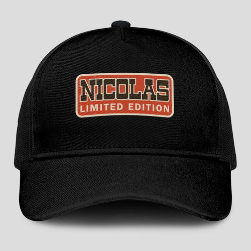 Limited Edition Red Logo Black Mesh Cap NICOLAS 13K1 C215PF
