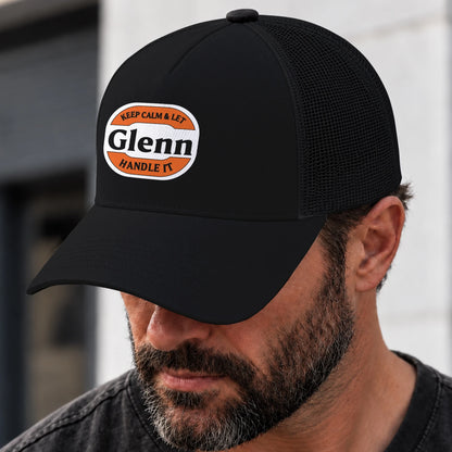 Keep Calm & Let Your Name Handle It Black Mesh Cap GLENN 13K1 C199PF