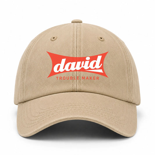 Trouble Maker Red Logo Washed Cap DAVID 13K1 C78PF