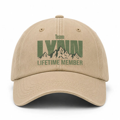 Team Your Name Lifetime Member Mountain Cap LYNN 13K1 C58PF