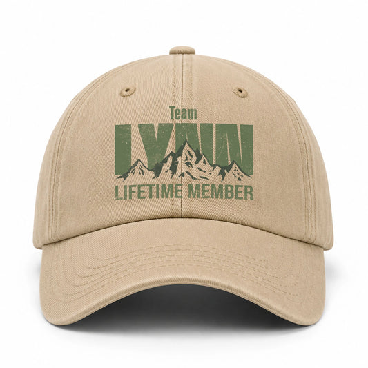 Team Your Name Lifetime Member Mountain Cap LYNN 13K1 C58PF