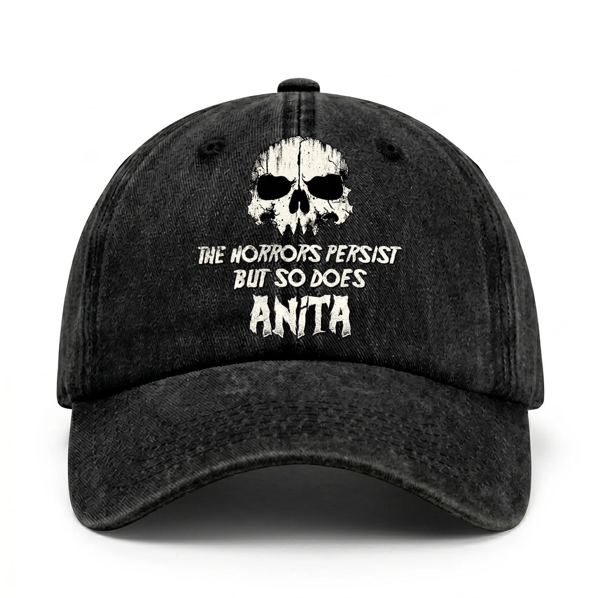 The Horrors Persist But So Does Your Name Cool Skull Washed Cap ANITA 13K1 C134PF