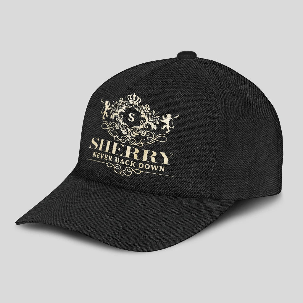 Never Back Down Royal Style Black Cap SHERRY 13K1 C179PF