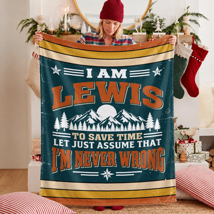 I'm Name Never Wrong Funny Retro Fleece Blanket LEWIS 13K1 BK66