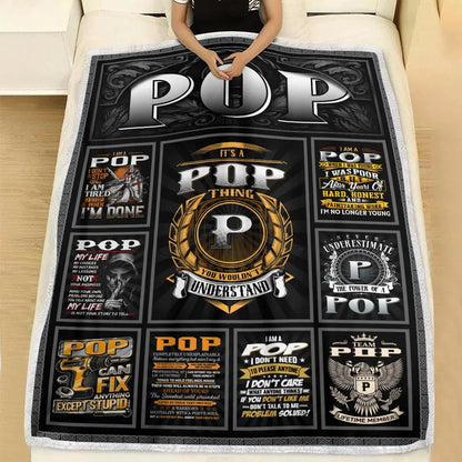 POP Personalized Blanket | Custom Name Cozy Throw Gift 13K3-BK2