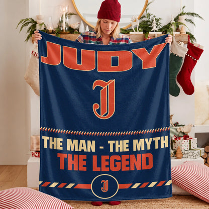 The Man The Myth The Legend Retro Fleece Blanket JUDY 13K1 BK53