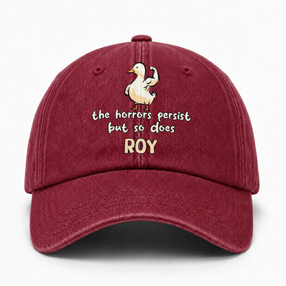 The Horrors Persist But So Does Your Name Funny Goose Burgundy Washed Cap ROY 13K1 C126PF
