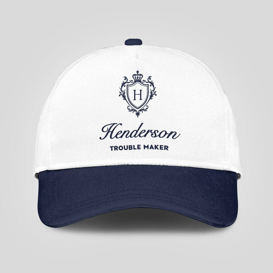 Trouble Maker Funny Blue And White Cap HENDERSON 13K1 C152PF