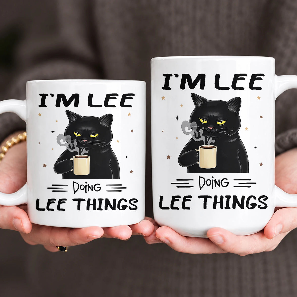I'm Name Doing Name Things Funny Black Cat Mug LEE 13K1 MG37