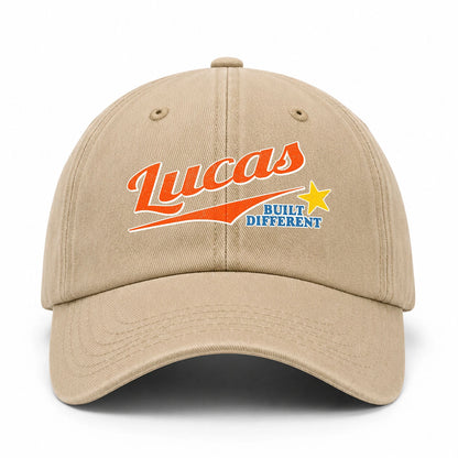 Your Name Built Different Logo Washed Cap LUCAS 13K1 C56PF