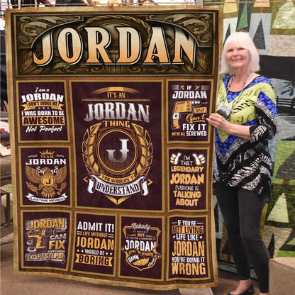 JORDAN Personalized Blanket | Custom Name Cozy Throw Gift 13K1-BK4