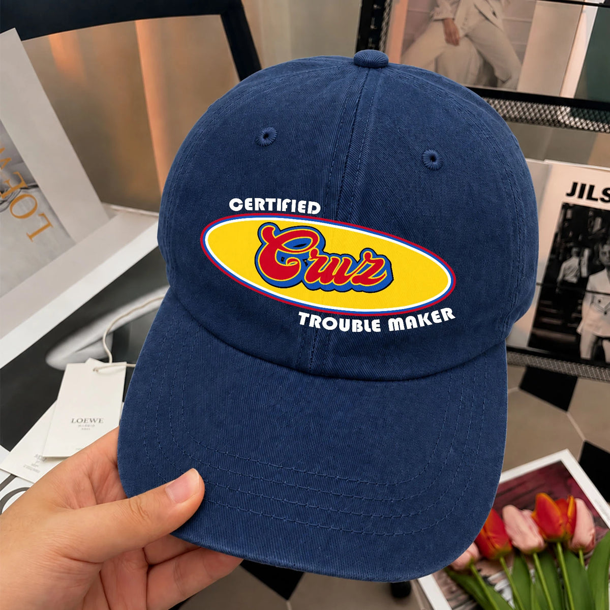 Certified Your Name Trouble Maker Washed Cap CRUZ 13K1 C73PF