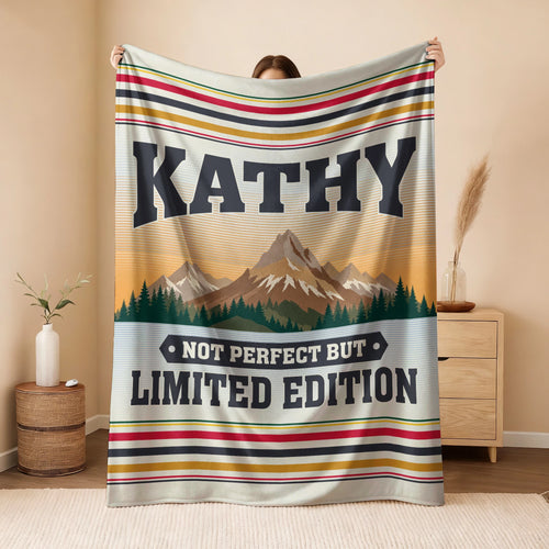 Not Perfect But Limited Edition Vintage Mountain Fleece Blanket KATHY 13K1 BK45