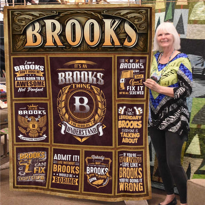 BROOKS Personalized Blanket | Custom Name Cozy Throw Gift 13K1-BK4