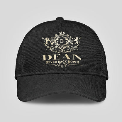 Never Back Down Royal Style Black Cap DEAN 13K1 C179PF