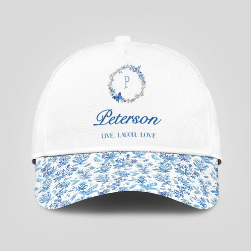 Live Laugh Love Blue Flowers Cap PETERSON 13K1 C50PF