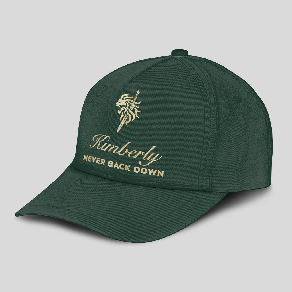 Never Back Down Lion And Sword Sage Green Cap KIMBERLY 13K1 C178PF