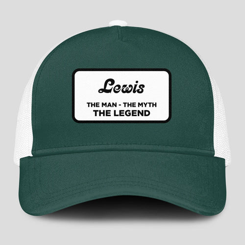 The Man The Myth The Legend Green And White Mesh Cap LEWIS 13K1 C198PF